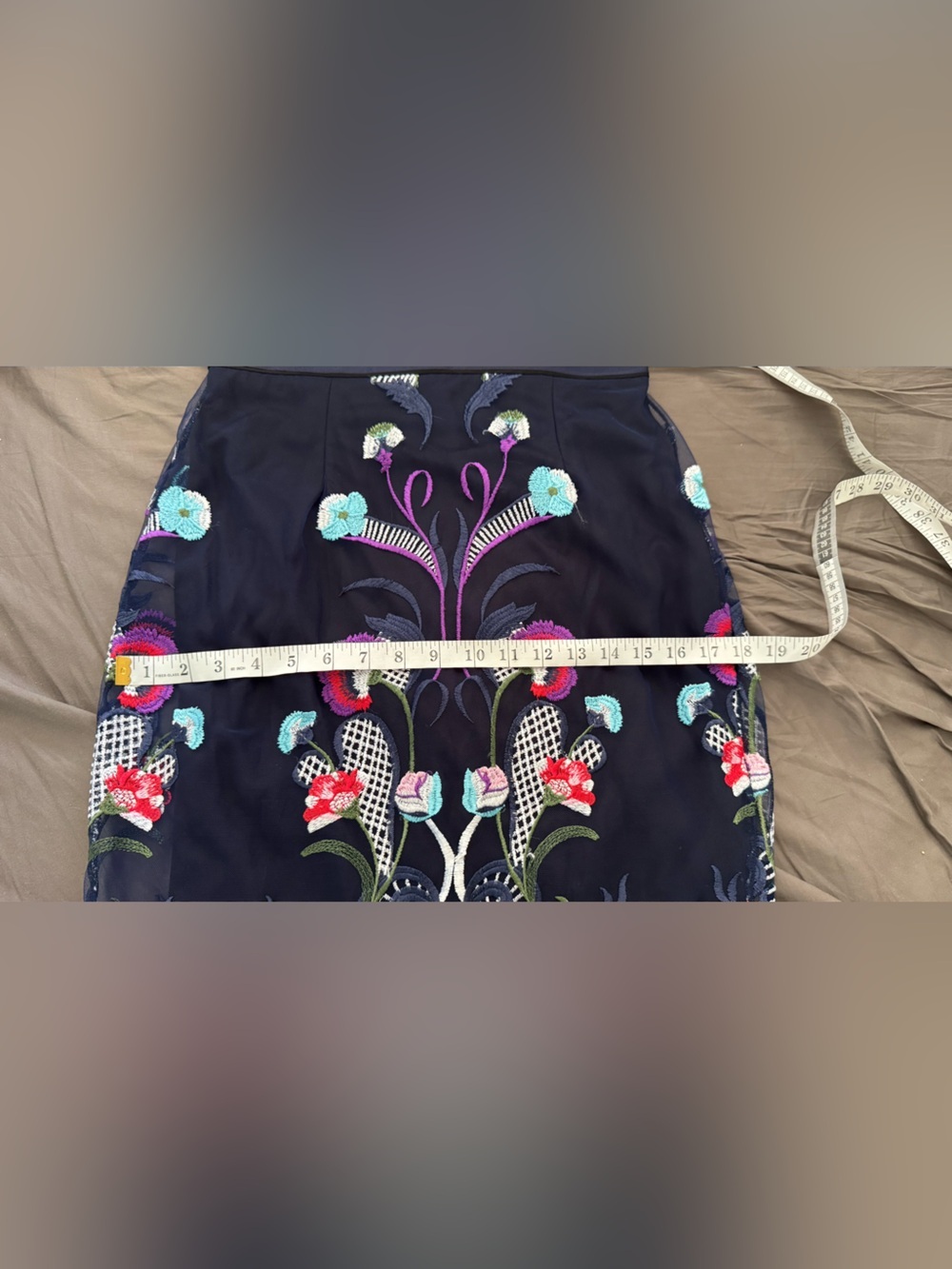 River Island Blue Skirt with Branded Waist Label - Picture 9 of 9